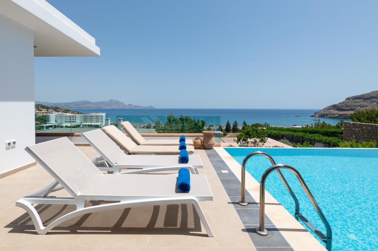 Villa Milena With Private Pool, Vlicha Beach Lindos Líndos Exterior foto