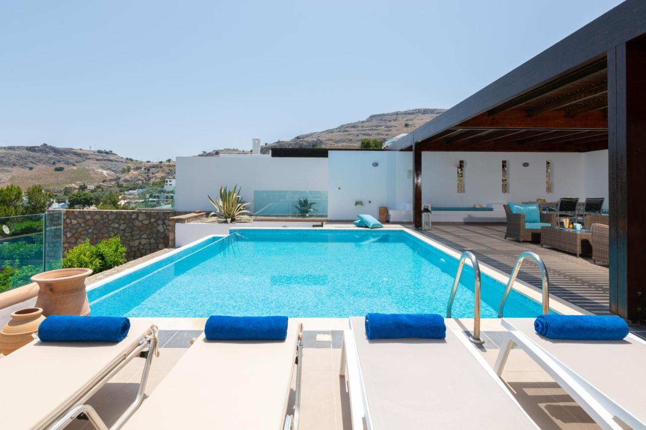Villa Milena With Private Pool, Vlicha Beach Lindos Líndos Exterior foto